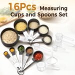 16PCS Measuring Cups and Spoons Set, Measuring Spoon Set with Metric and US Measurements, Fits for Measuring Dry and Liquid Ingredients - Image 3