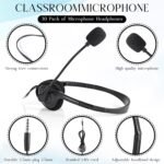 Kathfly Headset with Microphone Black Stereo Headphones Adjustable Office Conference Headphones with 3.5mm Plug for Adult Mobile Phone Tablet Business Call Center(20 Pcs) - Image 3