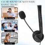 Kathfly Headset with Microphone Black Stereo Headphones Adjustable Office Conference Headphones with 3.5mm Plug for Adult Mobile Phone Tablet Business Call Center(20 Pcs) - Image 4