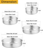 P&P CHEF Cake Pans Sets for Baking, 4" + 6" + 8" + 9.5" 4 Piece Stainless Steel Round Cake Pans Tin, Oven/Pot/Dishwasher Safe, Combination of Different Sizes, Leak-proof & Easy Clean - Image 5