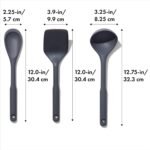 OXO Good Grips 3-Piece Silicone Utensil Set, Gray, One size - Image 3