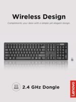 Lenovo 100 Wireless Compact Keyboard – Cordless Keyboard for PC & Laptop with Windows – Silent Keys – Full-Size Layout with Numeric Keypad – Plug & Play USB Receiver – Portable, Black - Image 4