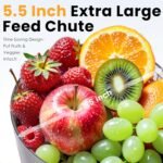 Cold Press Juicer, 5.5inch Wide Feed Chute Juicer Machine, Slow Masticating Juicer for Whole Vegetables & Fruits, Black - Image 3