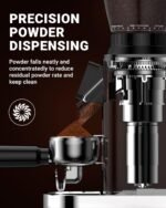AMZCHEF Coffee Grinder, Burr Coffee Bean Grinder for Home Use with 48 Precise Grind Settings, Detachable Funnel Stand for Espresso, LED Control Panel, Anti-static Design, silver - Image 4