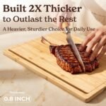 SMIRLY Wooden Cutting Boards For Kitchen Meal Prep & Serving - Bamboo Cutting Board Set with Holder, Charcuterie & Chopping Board, Wood Cutting Board Set, Kitchen Gadgets - Image 3