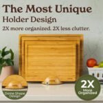 SMIRLY Wooden Cutting Boards For Kitchen Meal Prep & Serving - Bamboo Cutting Board Set with Holder, Charcuterie & Chopping Board, Wood Cutting Board Set, Kitchen Gadgets - Image 5