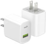 2 Pack USB C Charger Block, Dual Port Type C Wall Charger Fast Charging 20W Power Adapter Cube for iPhone 14/14 Pro/14 Pro Max/14 Plus/13/12/11, XS/XR/X, iPad, Samsung, More - Image 2