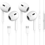 2 Pack-USB C Headphones for iPhone 17/16/15, Type C Earbuds Wired Earbuds with Microphone & Remote Control Noise Cancelling Earphones, Compatible with iPhone 17/16/15 Pro Max, iPad, Most USB C Jack - Image 2