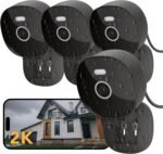 2K Security Camera, Outdoor/Indoor for Home, Pet, Baby, Nanny, IP65 Waterproof Color Night Vision, White Light & Siren, Recording, Motion Detection, Compatible with Alexa,Black-4P - Image 2