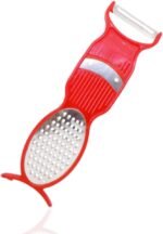 3 in 1 Multi-Purpose Vegetable Peeler/Slicer/Grater - Stainless Steel Tool for Kitchen - Ideal for Carrots, Cheese, Ginger, Potato, Garlic - Easy Peeling, Slicing and Grating Multicolour - Image 2