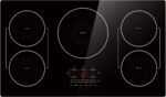 36 Inch Induction Cooktop 5 Burners, Flat Glass Top Electric Stove Hob with Bridge-SYNC, 3 Preset Modes Booster, Timer, Pause, Child Lock, Drop in, 208~240V/50A, Black - Image 2