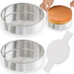 8 Inch Cake Pan Set of 2, Nonstick Stainless Steel Round Layer Cake Baking Pans with 100PCS Parchment Papers, Circle Cake Pan Tins for Birthday Christmas, Non-Toxic & Healthy, Dishwasher Safe - Image 2