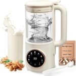 8 in 1 Nut Milk Maker Machine, 48oz Homemade Almond, Oat, Soy, Coconut, Plant-Based and Non-Dairy Beverages with Self-Cleaning, Boil Water, Delay Start, Keep Warm, 16 Blade Blender, Glass Jar - Image 2