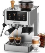AIRMSEN Espresso Machines with Burr Grinder, 20 Bar, Milk Frother Steam Wand, Stainless Steel Coffee Maker for Home - Cappuccino Latte & ​​Cold Brew​​ Iced Coffee Maker & Americano - Image 2