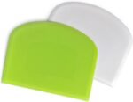 ALLTOP Bowl Spatula & Bench Scraper,Flexible Plastic Multipurpose Kitchen Pastry Cutter Tool,Food Scrappers for Bread Dough Baking Cake Fondant Icing,Set of 2 Pieces - White,Green - Image 2