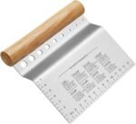 ALLTOP Dough Bench Scraper/Cutter/Chopper Stainless Steel Blade with Herb Stripper,Multipurpose Kitchen Pastry Tool with Scale Ruler - Leaf Remover - 1 Pack - Image 2