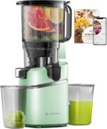 AMZCHEF Juicer Machines, 5.8" Extra Self-Feeding Cold Press Juicer for Whole Vegetable & Fruit, Juice Extractor Machine with Large Auger & Triple Strainers, Easy to Clean, High Juice Yield - Image 2