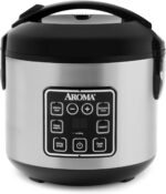 AROMA Digital Rice Cooker, 4-Cup (Uncooked) / 8-Cup (Cooked), Steamer, Grain Cooker, Multicooker, 2 Qt, Stainless Steel Exterior, ARC-914SBD - Image 2