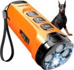 ATVIOO Dog Bark Deterrent Device, 3X Sonic Emitters, Dual-Frequency Bark Control, Flashlight & Sound Modes, Humane No-Bark Trainer, Safety Lock, USB-C Rechargeable (Orange) - Image 2