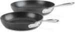All-Clad Hard Anodized Essentials Nonstick Fry Pan 2 Piece Set, 10.5" & 12" Induction, Oven Safe 500F, Kitchen Frying Pans, Skillets, Ergonomic Handle, Premium Cookware, Dishwasher Safe, Black - Image 2