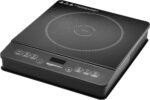 Amazon Basics 1800W Electric Portable Induction Cooktop, Induction Burner with Child Lock, Overheat Protection, Timer, 8 Power Settings, Up to 440°F, for Cookware with Diameter 5.7"-8.2", Black - Image 2