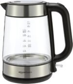 Amazon Basics Electric Kettle with Glass Carafe for Tea and Coffee, BPA-Free, Fast Boiling, Auto Shut-Off, 1.7 Liter, 1500W, Black and Silver - Image 2