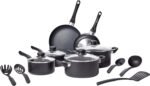 Amazon Basics Non Stick Kitchen Cookware 15-Piece Set, Non-Induction, Includes Pots, Pans, and Utensils, Black - Image 2
