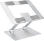 Amazon Basics Sturdy and Portable Ergonomic Laptop Stand for Desk, Adjustable Riser, Fits all Laptops and Notebooks up to 17.3 Inch, Silver, 10 x 8.7 x 6 in - Image 2