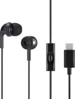 Amazon Basics Wired Earbuds with Microphone, in Ear Headphones, USB-C, 4.2 ft Long Cable, S/M/L Ear Tips, One Size, Black - Image 2