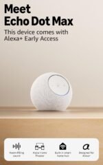 Amazon Echo Dot Max (newest model), Alexa speaker with room-filling sound and nearly 3x bass, Great for living rooms and medium-sized spaces, Includes Alexa+ Early Access, Glacier White - Image 2