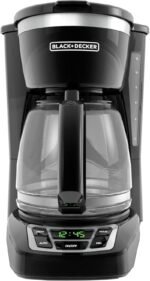 BLACK+DECKER 12-Cup Digital Coffee Maker, Programmable, Washable Basket Filter, Sneak-A-Cup, Auto Brew, Water Window, Keep Hot Plate, Black - Image 2
