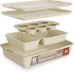 Bakken Swiss - Bakeware Set – 6 Piece – Stackable, Deluxe, Non-Stick Baking Pans for Professional and Home Cooking – Carbon Steel, White Stone Coating - Image 2
