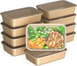 Bentgo Prep - 20-Piece 1-Compartment Reusable Meal Prep Containers with Lids, PFAS & BPA Free Materials, Durable, Microwave, Freezer, & Dishwasher Safe To Go Food Storage (Gold) - Image 2
