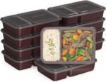 Bentgo Prep - 20-Piece 2-Compartment Reusable Meal Prep Containers with Lids, PFAS & BPA Free Materials, Durable, Microwave, Freezer, & Dishwasher Safe To Go Food Storage (Burgundy) - Image 2