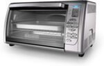 Black+Decker Countertop Convection Toaster Oven, 8 One-touch Cooking Functions, Stainless Steel - Image 2
