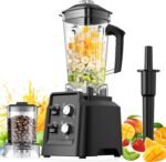 Blender, Blender for Smoothies with 68Oz. Pitcher and 20Oz. Grinder, 28000 RPM Countertop Blenders for Kitchen, Ice Crushing, Frozen Fruits, Timing Setting, Speed Adjustable, Black - Image 2