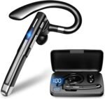 Bluetooth Headset V5.3,100 Hrs Talk Time Single-Ear Earphone, CVC8.0 Noise Cancelling Wireless Earbud, Business Earbud with 500 mAh Charging Case, Hands-Free Earpiece for Trucker/Home/Office Work - Image 2