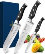 Brewin Professional Kitchen Knives, 3PC Chef Knife Set Sharp Knives for Kitchen High Carbon Stainless Steel, Japanese Cooking Knife with Gift Box - Image 2