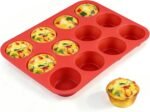 CAKETIME 12 Cups Silicone Muffin Pan - Nonstick Cupcake Pan 1 Pack Regular Size Silicone Mold for Baking - Image 2
