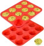 CAKETIME 12 Cups Silicone Muffin Pans for Baking - Regular Size Cupcake Pan Muffin Tin for Baking Nonstick Food Grade Silicone Molds - Image 2