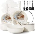 CAROTE 17pcs Pots and Pans Set, Nonstick Cookware Set Detachable Handle, Induction Kitchen Cookware Sets Non Stick with Removable Handle, RV Cookware Set, Oven Safe - Image 2