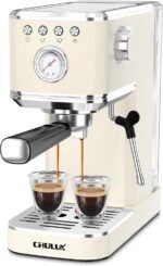 CHULUX Slim Espresso Machine with Milk Frother, 20 Bar Professional Italian Pump Espresso Coffee Machine for Home Cappuccino & Latte Maker, Stainless Steel, Creamy - Image 2