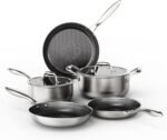 COOKER KING Stainless Steel Cookware Set, Pots and Pans Set Non Stick, Hybrid Ceramic Cookware, Frying Pans, Saucepans & Stock Pot with Glass Lid, Non-Toxic, Oven Safe, Induction Compatible - Image 2