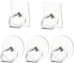 Cell Phone Ring Holder Stand 5 Pack Silver, Transparent Phone Ring Holder Finger Kickstand 360° Rotation, Clear Phone Ring Grip Compatible with Various Mobile Phones and Tablet - Image 2