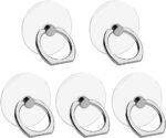 Cell Phone Ring Holder Stand 5 Pack, Transparent Phone Ring Holder Finger Kickstand 360° Degree Rotation Clear Phone Ring Grip Compatible iPhone Cellphone Phone Case (Round) - Image 2