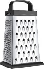 Cheese Grater, Mini Size 4-Sided Stainless Steel Grater, Food Shredder for Cheese, Parmesan, Vegetable, Dishwasher Safe, Black - Image 2