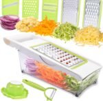 Cheese Grater with Container,5 In 1 Mandoline Slicer for Kitchen,Multi Purpose Vegetable Slicer, Easy to Clean Vegetable Chopper,Cheese Shredder,Julienne Slicer and Peeler - Image 2