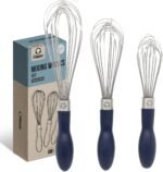 Chef Pomodoro 3-Piece Kitchen Whisk Set, Stainless Steel Whisks for Cooking, Wisk Kitchen Tool, Thick Wire Whisk Set, Wisking Tool for Cooking, Blending, Whisking, Beating and Stirring - Image 2