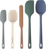 ChefAide 5 Pieces Silicone Spatula Set, Food Grade Rubber Spatula, Upgrade Strong Handle with Ergonomic Grip, Heat Resistant Up to 600°F for Nonstick Cookware, Cooking - Image 2