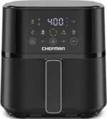 Chefman Air Fryer – 4 QT Compact Airfryer for Quick & Easy Meals in Minutes, Features Hi-Fry Technology for Extra Crisp, Touchscreen Controls with 4 Presets, Nonstick & Dishwasher Safe Basket - Black - Image 2